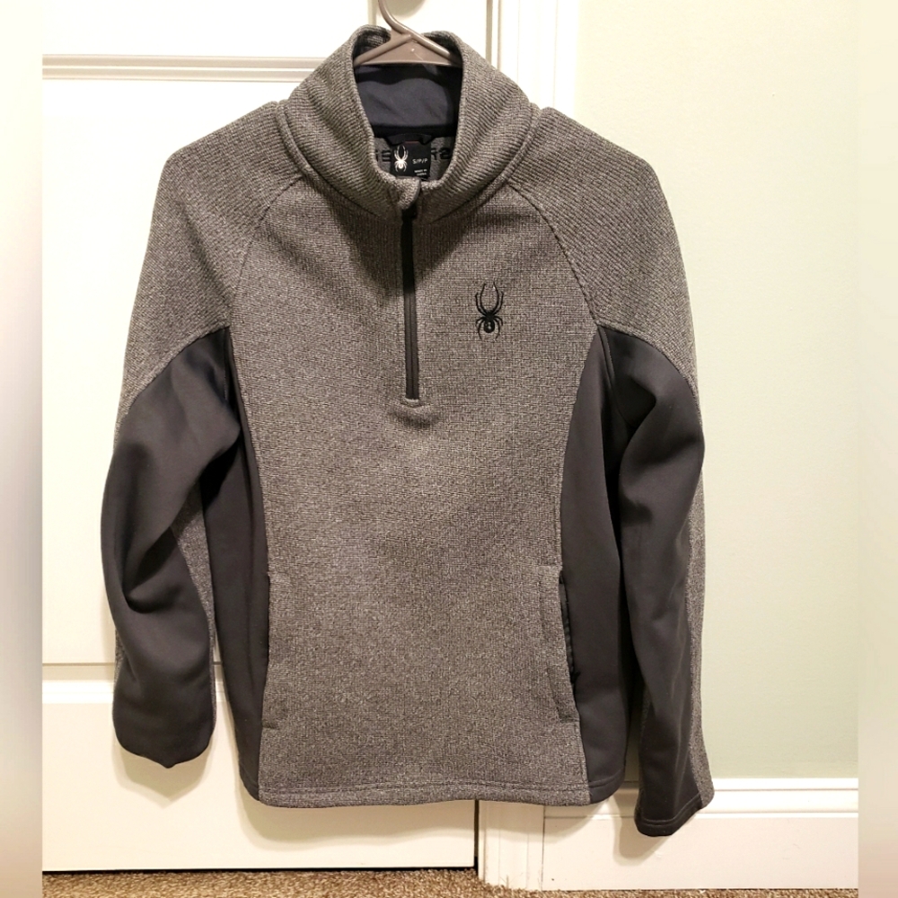 Men's Spyder Jacket 1/2 Zip Pullover Warm Fleece-lined Size Small